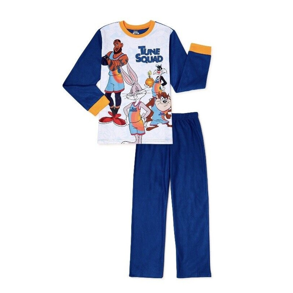 Space Jam Boys Pajamas Size XS 4/5 2-Pc Set Tune Squad A New Legacy Blue NEW